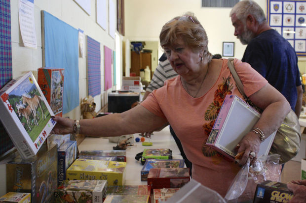 Lots of stuff, lots of shoppers